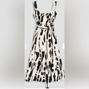 Stine Goya Gina Abstract Structured Cotton Dress - Wrap Tie-Waist Dress